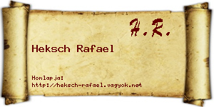 Heksch Rafael névjegykártya
